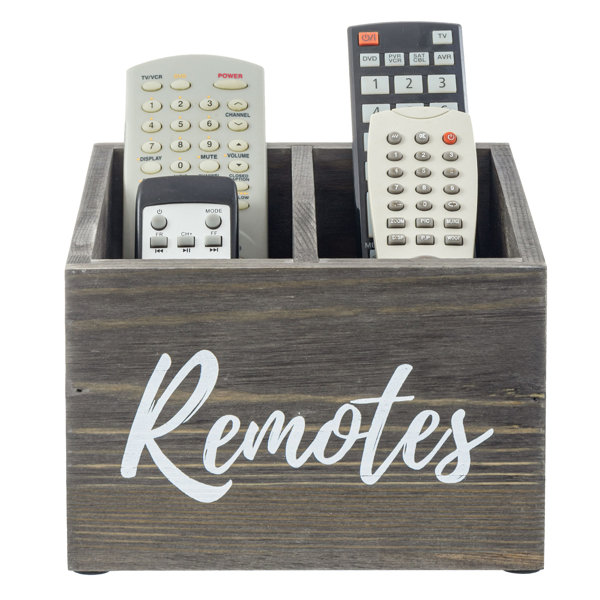 MyGift 2 Slot Solid Wood Remote Control Holder Wayfair